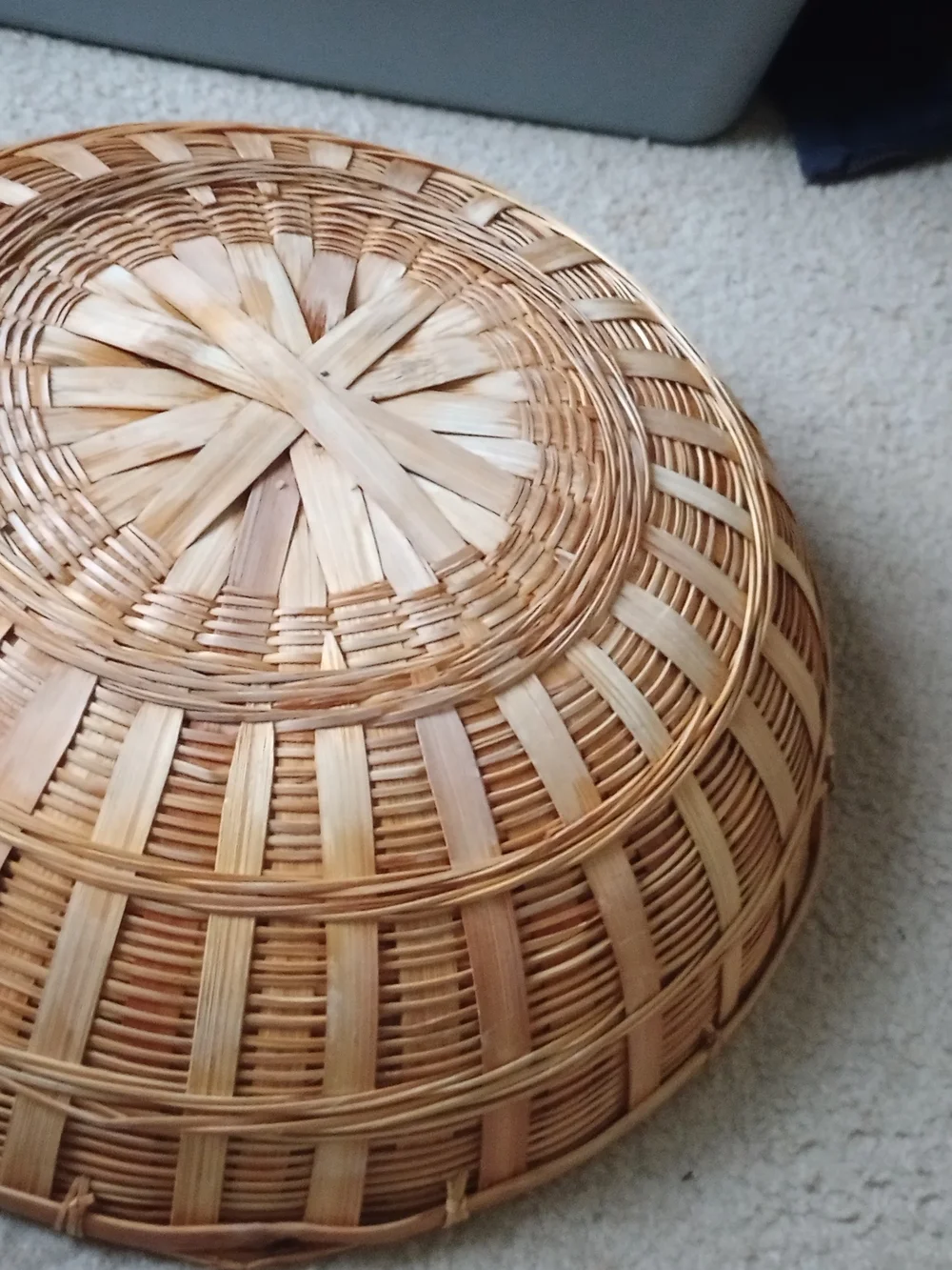 Handwoven Bamboo Serving Basket - Natural Tan
